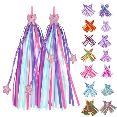 Kid's Bicycle Handlebar Streamers - Colorful Tassel Ribbons - New Purple