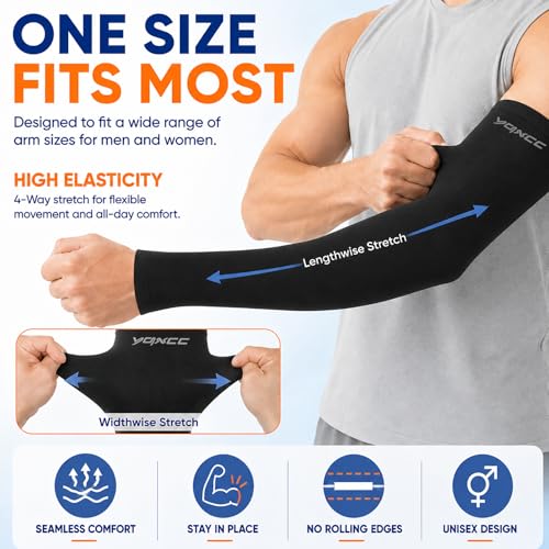 YQXCC Arm Sleeves UV Sun Protection Cooling Sport Compression for men