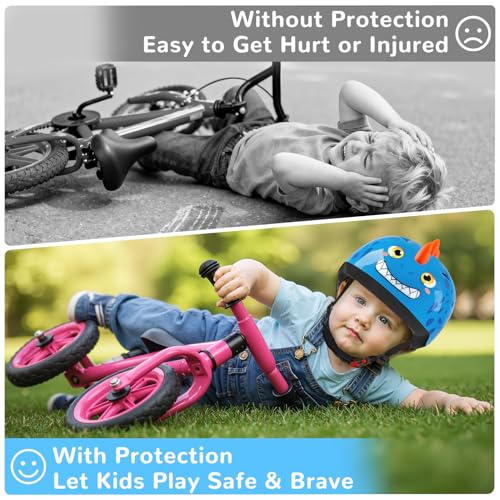 Cute Toddler Bike Helmet for Ages 1-3 - Adjustable Kids Safety Helmet with Animal Designs