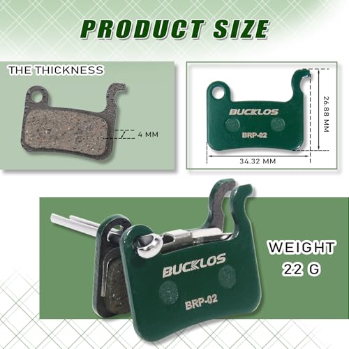 BUCKLOS Ceramic Bike Disc Brake Pads 25PC for Shimano & Zoom - Mountain & E-Bike Compatible