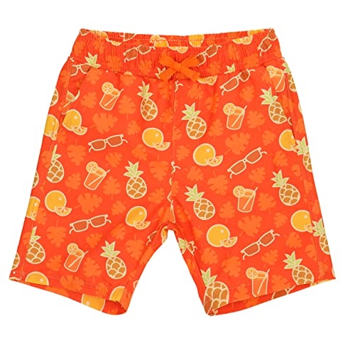 Boys' Quick Dry Beach Swim Trunks with Pockets - 3T Orange-Fruit