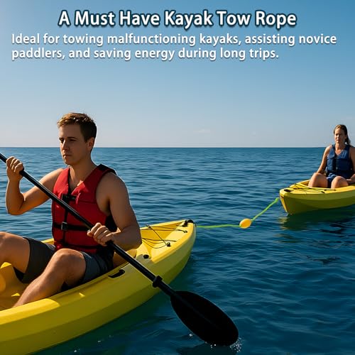 20FT Floating Kayak Tow Rope with Clips - Rescue, Towing & Anchoring Line