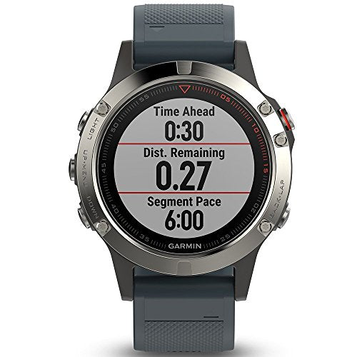 Garmin Fenix 5 Multisport GPS Watch - Silver & Granite Blue Band