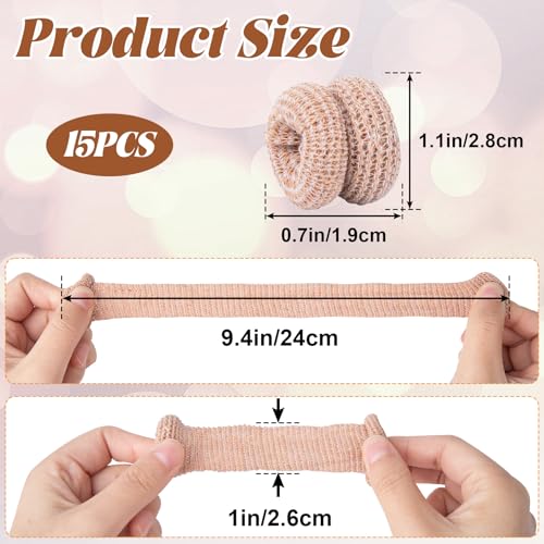 15pcs Cotton Finger Cots - Skin Tone Elastic Finger Sleeves
