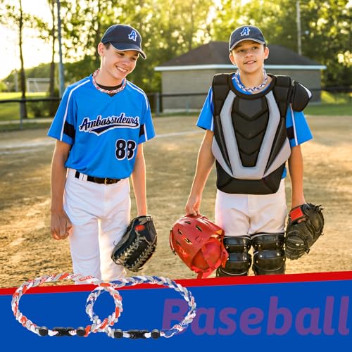 Baseball Necklaces - 3 Pack in White, Blue, Gray, Orange, Red