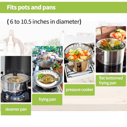 Expandable Stainless Steel Steamer Basket - 6-10.3 Inch