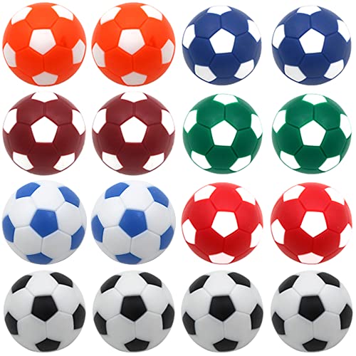 16 Pack 32mm Multicolor Foosball Balls for Table Soccer Replacement - Durable Plastic