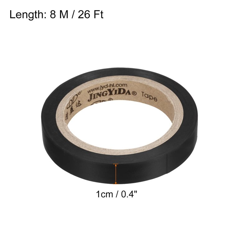 PATIKIL 26Ft Grip Finishing Tape, 4 Pack PVC Racquet Finishing Tapes Racket Accessories Sticky Seal for Tennis Badminton, Black