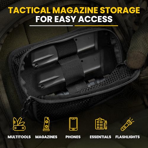 M-Tac Black Mesh Organizer Pouch with Hook & Loop for EDC & Tactical Gear