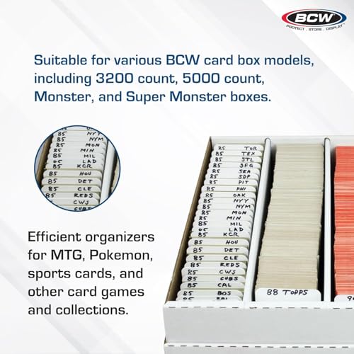 Trading Card Dividers - 10 Pack with Write-On Tabs, Fits 3200 & 5000 Boxes