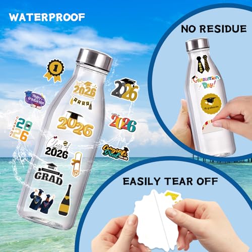 50Pcs Graduation Stickers 2026 - Waterproof Vinyl Decorations