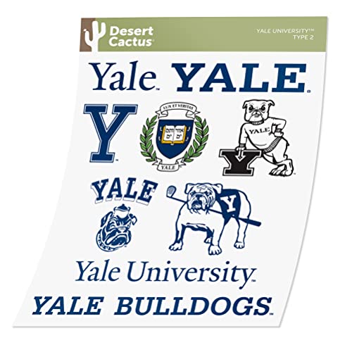 Yale Bulldogs Desert Cactus Sticker Sheet – Premium Vinyl Decals