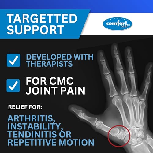 Comfort Cool CMC Thumb Brace - Right Hand, Black, Medium, Support for Arthritis & Tendinitis