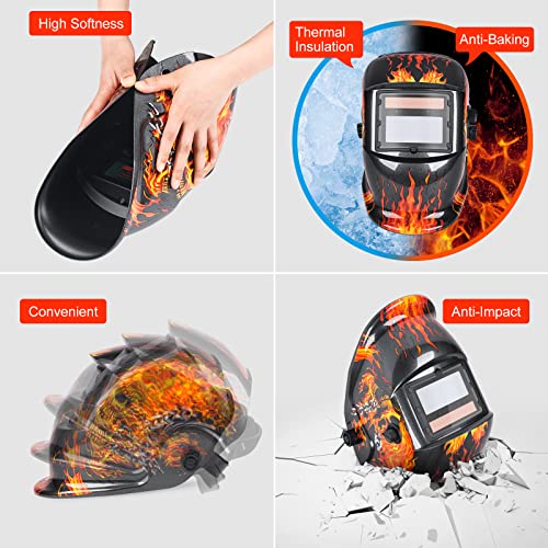 Welding True Color Helmet Auto Darkening Hood with Adjustable Shade Range 4/9-13 for TIG MIG ARC Welder Mask