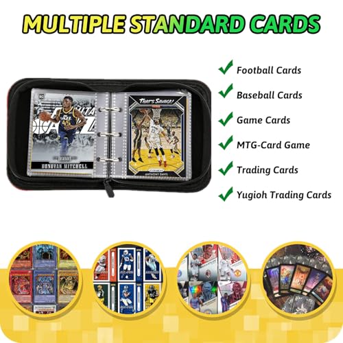 Mini Trading Card Binder for 80+ Cards - Portable Album - White