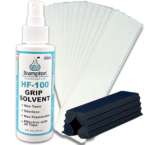 Brampton Complete Golf Grip Kit - 2x10 Premium Tape Strips, Grip Solvent & Clamp, 15 Piece