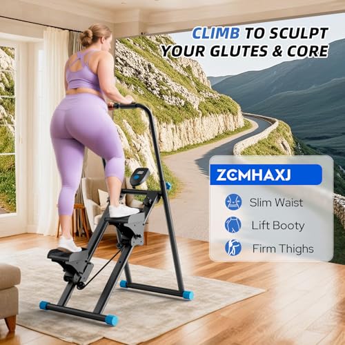 Foldable Stair Stepper for Home - Adjustable Climber Black