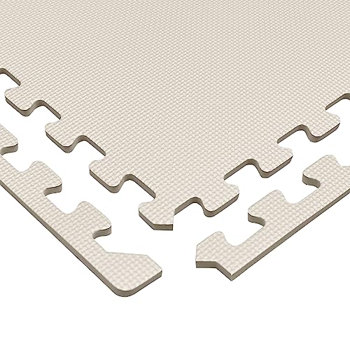 Multipurpose EVA Foam Exercise Floor Mat - Sand - 12 Tiles