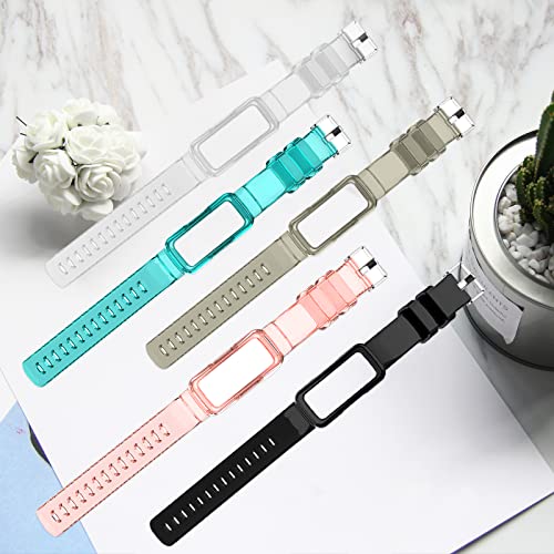 Clear Wristband with Protective Case for Fitbit Inspire 2 - Full Black