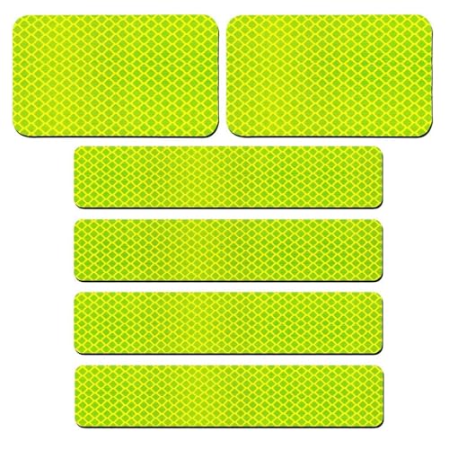 Reflective Patch Hook Fastener - 6 Pack, Green Color