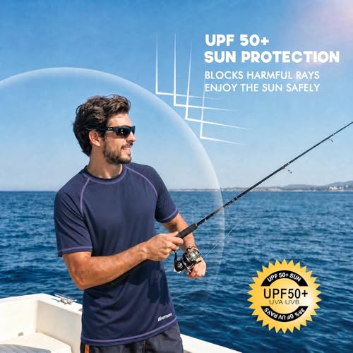 Men's UPF 50+ Quick-Dry Cooling Swim Shirt - X-Large Navy