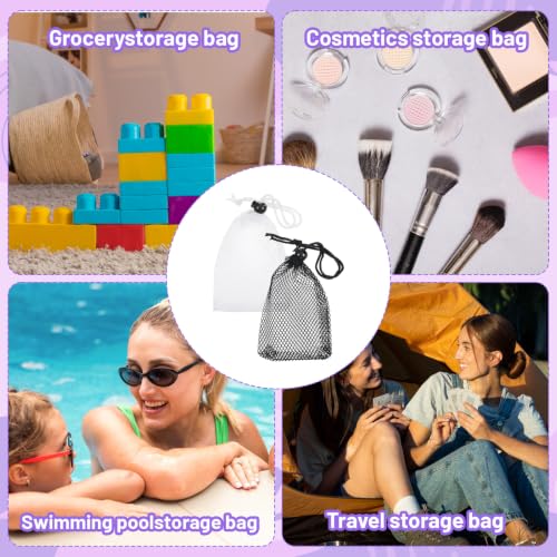 Small Mesh Drawstring Bags - 6 Piece Set for Travel and Organization