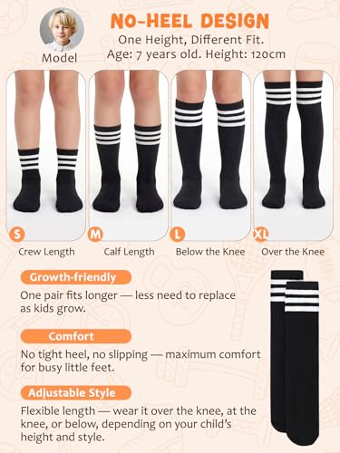 Knee High Soccer Socks for Kids - Rose Pink & White, 3-6 Years