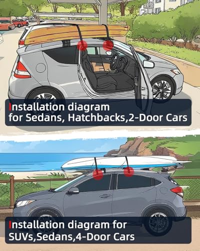 Universal Soft Roof Rack Pads for Kayaks & Surfboards