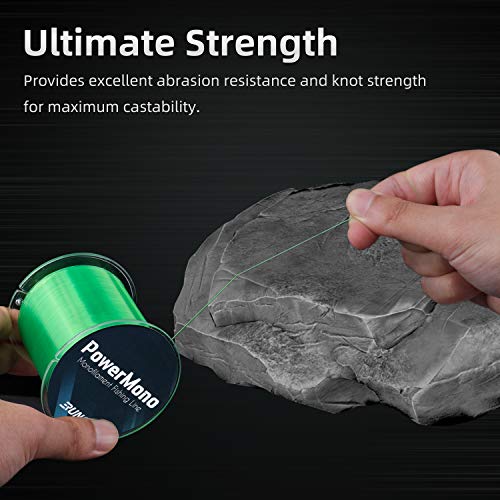 RUNCL PowerMono Fishing Line 8LB 1000Yds Green Monofilament Shock Absorbing