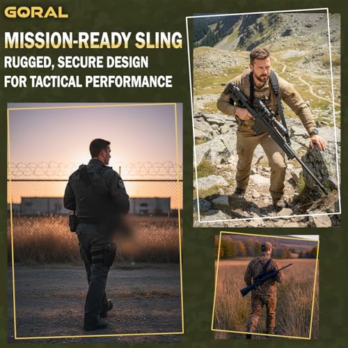 2-Point Rifle Sling with Metal Hooks - Adjustable Padded Strap