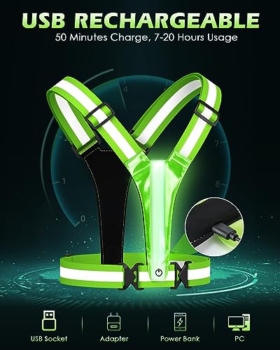 LED Reflective Vest for Running, Cycling & Walking - 5 Colors