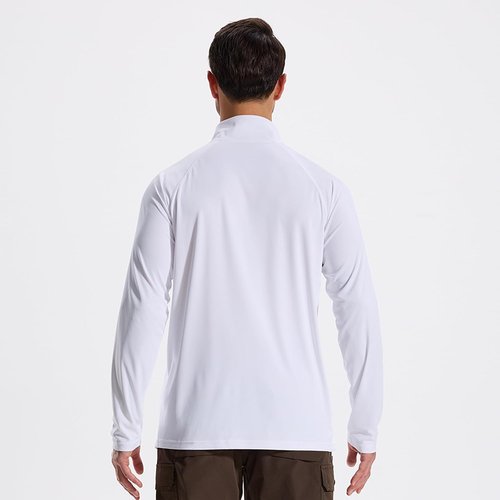 LOOGU Men's Quarter Zip Golf Pullover Long Sleeve 1/4 Zip Mock Neck UPF50+ Shirts Running Athletic Hiking Quick Dry Outdoor