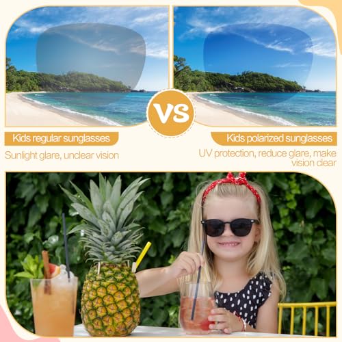 Kids Polarized Sunglasses with UV Protection - 1 Pair, Black