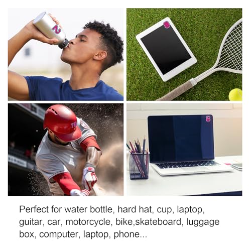 160 PCS Sports Helmet Number Stickers - Self-Adhesive Vinyl Decals - Rose Red