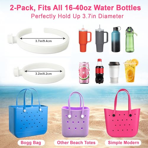 Beach Bag Cup Holder for 30oz-40oz Tumblers - White