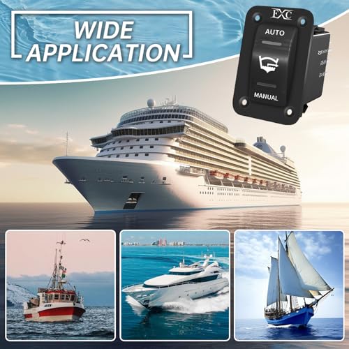 FXC 3-Way Bilge Pump Rocker Switch 12V/24V LED Auto/Manual SPDT 4-Pin 20A