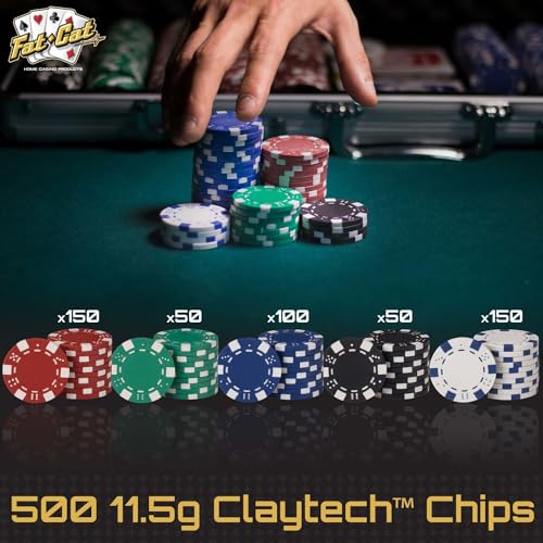 500-Count Texas Hold'em Poker Chip Set with Aluminum Case