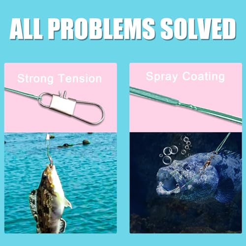 30pcs Stainless Steel Fishing Leaders - 11.22 Inch, Saltwater & Freshwater