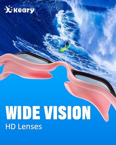 Swim Goggles for Adults & Youth - Anti-Fog UV Protection - Black