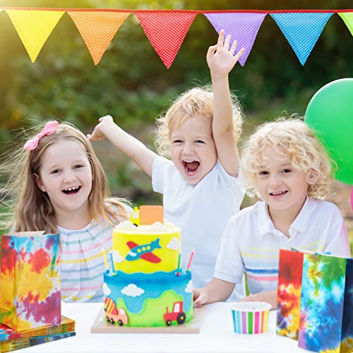Zonon Tie Dye Paper Bags, 24 Pcs Party Favor Bags for Birthday Gift