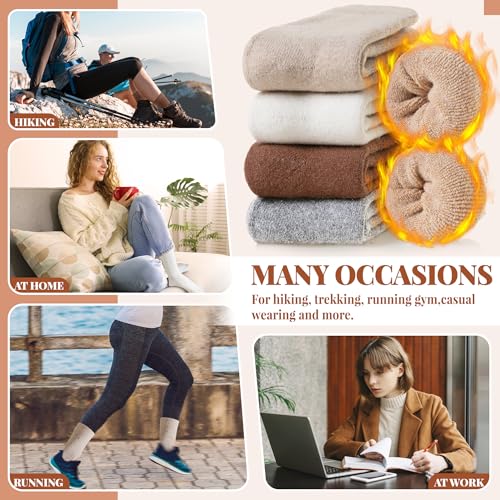 Velice Caramel Series Merino Wool Thermal Hiking Socks for Winter