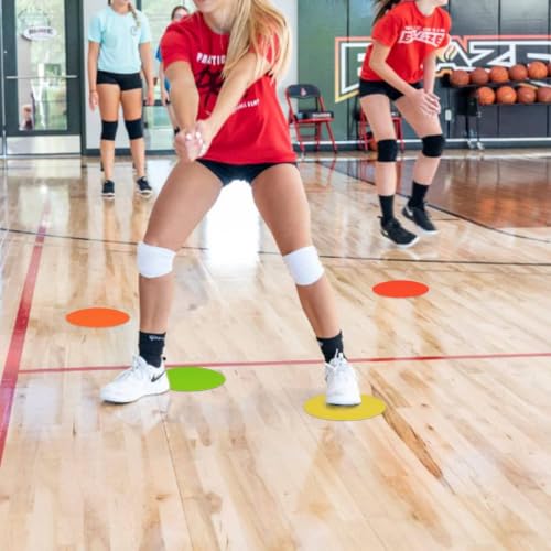 9-Inch Non-Slip Poly Spot Markers - 6 Pcs for Gym & Dance Training