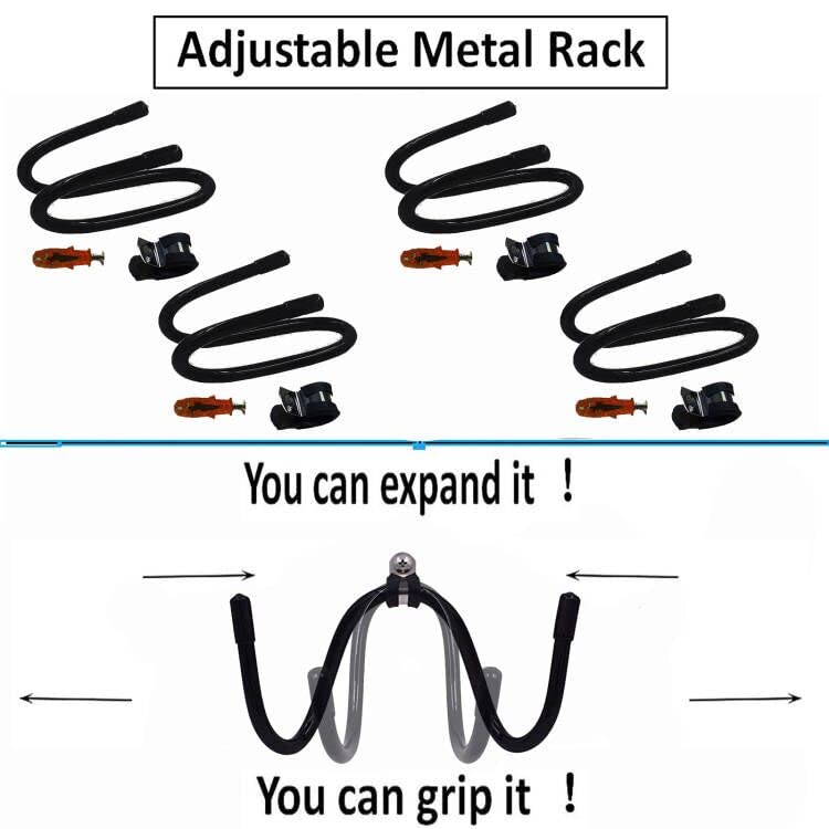 Adjustable Skateboard Wall Rack Storage - Holds 4 Boards, Garage & Home Display