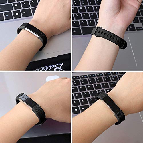 Soft TPU Sport Bands for Fitbit Alta & Alta HR - Black/Black - Large