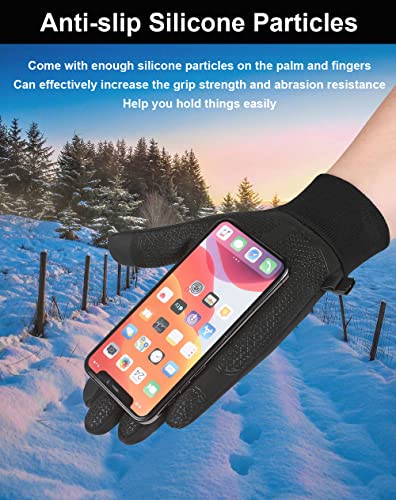 Touchscreen Winter Gloves for Men & Women - Large Black
