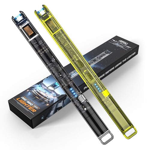 Electric Candle Lighters - 2 Pack Rechargeable USB-C Arc - Black+Yellow