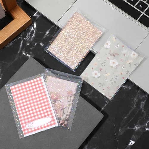 100 Holographic Card Sleeves - Starry Design, 65x90mm