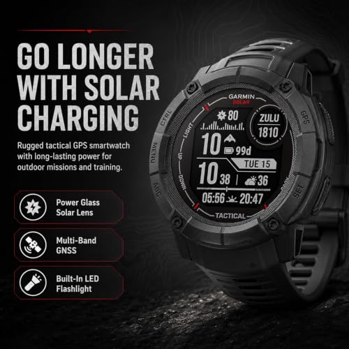 Garmin Instinct 2X Solar Tactical Edition GPS Smartwatch - Black
