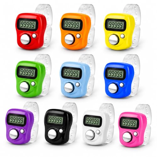 Electronic Finger Counter - 5-Digit LCD Clicker - 10 Colors
