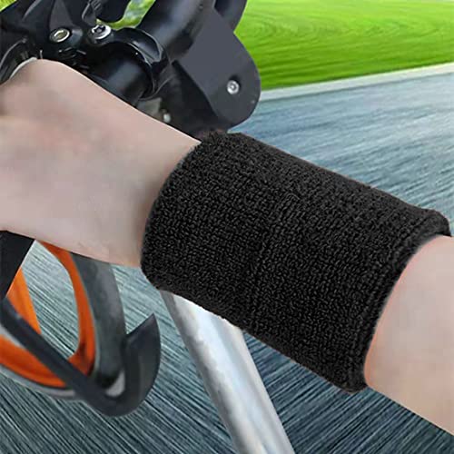 6-Inch Elastic Sports Wristbands for Men & Women - Black